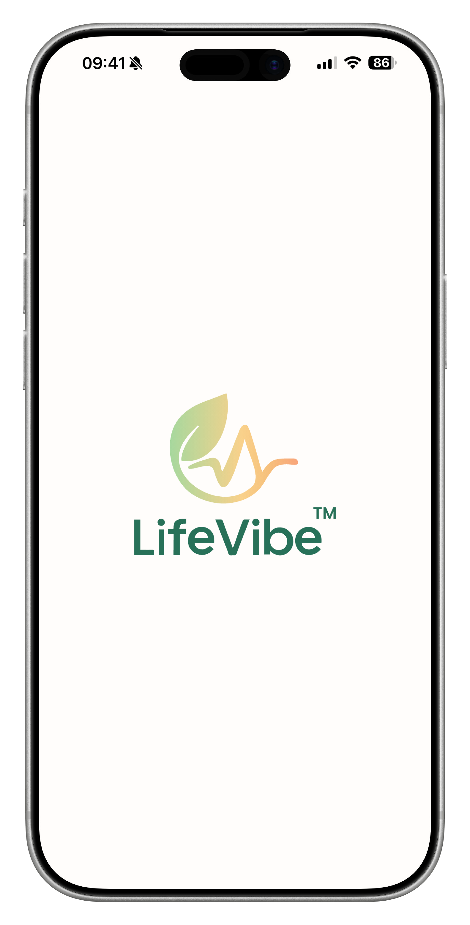 LifeVibe app welcome screen with official product logo
